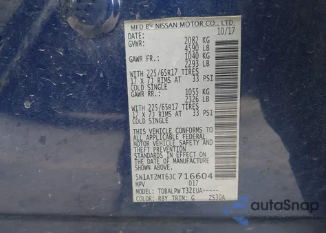 2018 Nissan Rogue S from USA, damaged, VIN 5N1AT2MT6JC716604